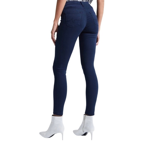 Adriano Goldschmeid Night Blue Feather Corduroy Super Skinny Leggings Pants - Picture 2 of 16